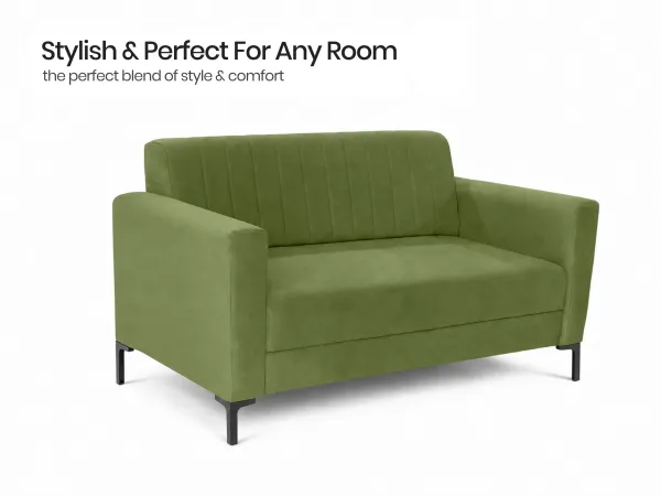 Tulip Upholstered 3 Seater Sofa in Olive Color With Rio Centre Table